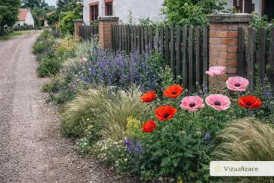 VIZUALIZACE: mák východní, oves, rozrazil dlouholistý, nepeta, pelyněk aj.