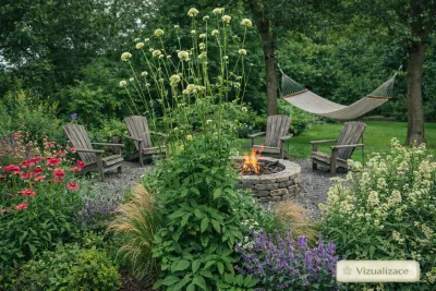 VIZUALIZACE: hlavatka obrovská, třapatka, nepeta, traviny aj.