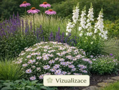 VIZUALIZACE: hvězdnice křovitá, třapatka, šalvěj hajní, zvonek broskolistý, dochan a pěchava podzimní