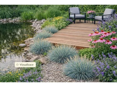 VIZUALIAZCE. kostřava sivá, nepeta, třapatky, zlatobýl, agastache