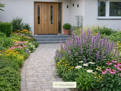 VIZUALIZACE: agastache anýzová, kopretina, třapatka, žluté letničky, rozrazil