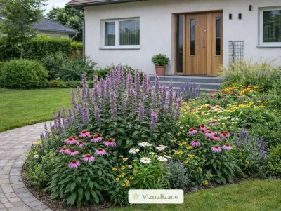 VIZAULIZACE: agastache, třapatky, kopretiny, žluté letničky