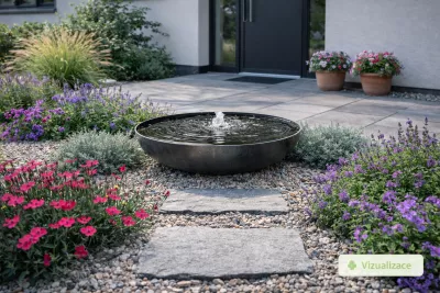 VIZUALIZACE: hvozdík kropenatý, nepeta, santolina aj.