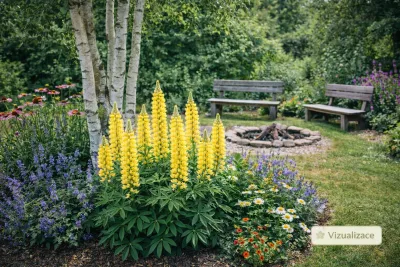 sazenice trvalky lupina mnoholistá 'Chandelier' / lupinus 'Chanderlier' sazenice-kvetin.cz VIZUALIZACE: lupina, nepeta, třapatka
