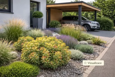 VIZUALIZACE: pryšec, santolína, levandule, metlice aj.