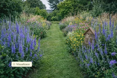 Sazenice trvalky rozrazilu dlouholistého 'Blue Shades' sazenice-kvetin.cz VIZUALIZACE: rozrazil dlouholistý, třapatky náchová, srstnatá, kopretiny, okrasné traviny, aj.