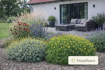 VIZUALIZACE: santolina, rozrazil, záplevák, bezkolenec