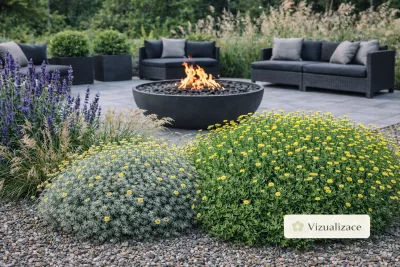 VIZUALIZACE: santolina, šalvěj a okrasná tráva