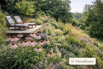 sazenice trvalky třapatovka bledá / echinacea pallida sazenice-kvetin.cz VIZUALIZACE: třapatovka bledá a poklidná přírodní výsadba