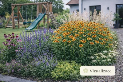 sazenice trvalky záplevák podzimní 'Helena' / helenium autumnale 'Helena' sazenice-kvetin.cz VIZUALIZACE: záplevák, třapatka, rozrazil dlouholistý aj.