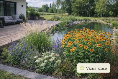 sazenice trvalky záplevák podzimní 'Helena' / helenium autumnale 'Helena' sazenice-kvetin.cz VIZUALIZACE: záplevák, rozchodník, šalvěj, metlice