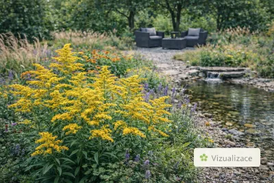 VIZUALIZACE: zlatobýl, rozrazil, nepeta a okrasné trávy