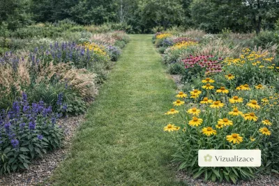 VIZUALIZACE: záplevák spolu s jinými trvalkami a travinami